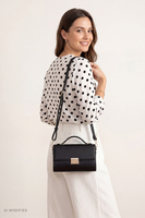 Vivisence Umhängetasche Damen Kunstleder Schultertasche Klappe, schwarz