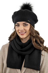 Vivisence Winter Scarf With Decorative Tie For Cold Days 7104, black