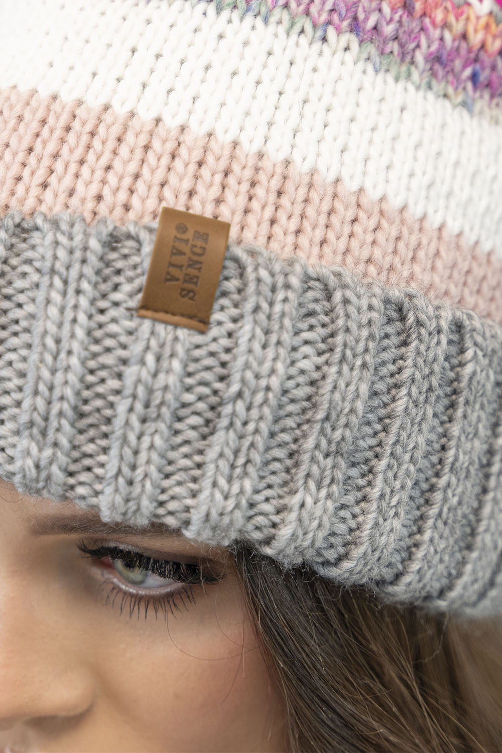Vivisence Damen Bommelmütze Winter Bommel Wärmendem Garn Antistatischer 7099, Grau