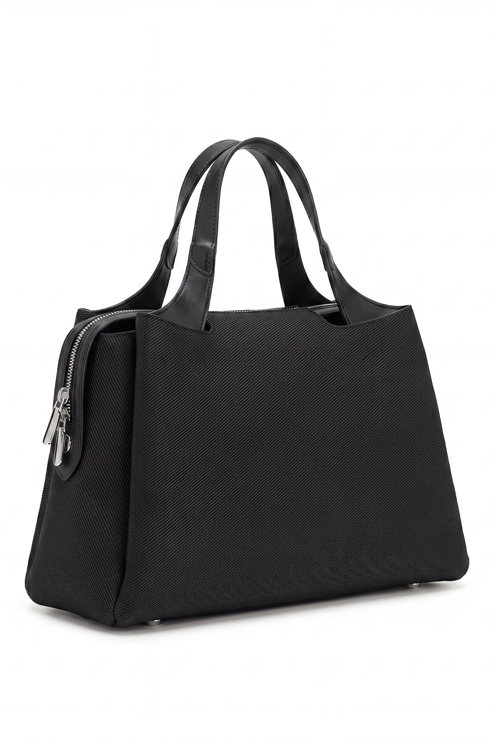 Vivisence Women Handbag Top Handles Long Strap Zip Closure Everyday Ease, Black