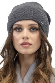 Vivisence Bonnet Femme Doublé Doux Motif Zigzag Ajustement Parfait Automne 7090, graphite