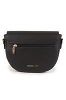 Vivisence Damen Schultertasche Magnetverschluss mit Zierstreifen, Schwarz
