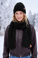 Vivisence bonnet beanie femme à revers pour jours froids, noir
