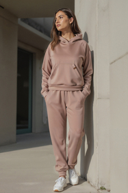 Vivisence Sweatshirt Baumwolle Lockerer Schnitt mit Kapuze Komfort Für Freizeit 9003, beige