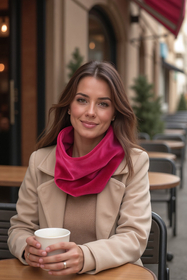 Vivisence Women Winter Snood Scarf Soft Knit Cozy Everyday Warmth For Cold Days, ruby