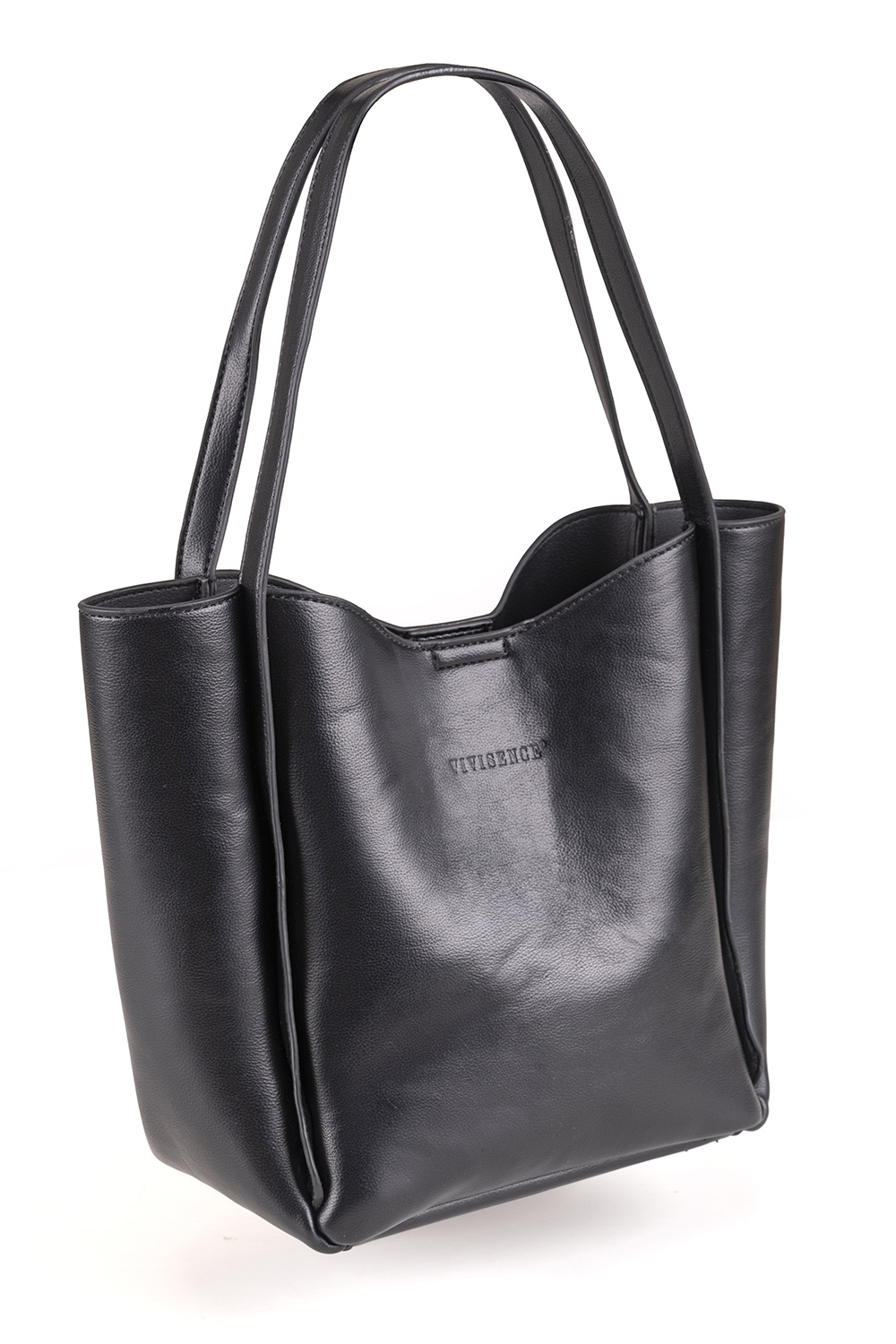 Vivisence Schultertasche Damen Magnetverschluss Alltag Komfort und Eleganz, Schwarz