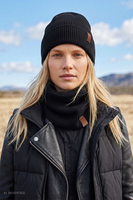 Vivisence bonnet femme beanie avec revers, noir