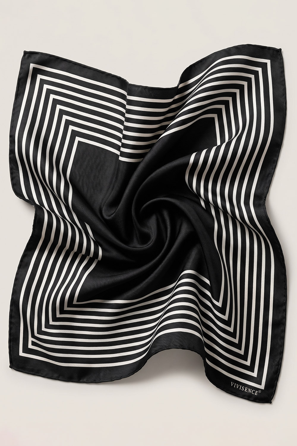 Vivisence Damen Seidentuch Sanft Material Quadratisch Form Vielseitig Sanft Zur Haut, schwarz/weiß