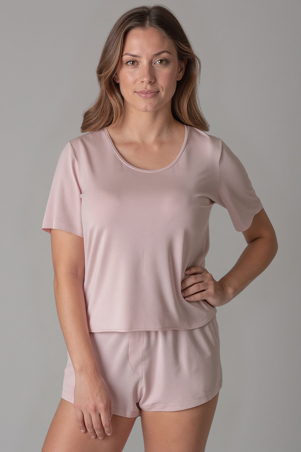 Vivisence Women's Pyjama Set Viscose Short Sleeve Elastic Waistband 2042,