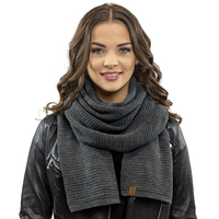 Vivisence Écharpe Femme Large Tricotée Chaude Douce Élégante Pour L’Hiver 7041S, gris foncé