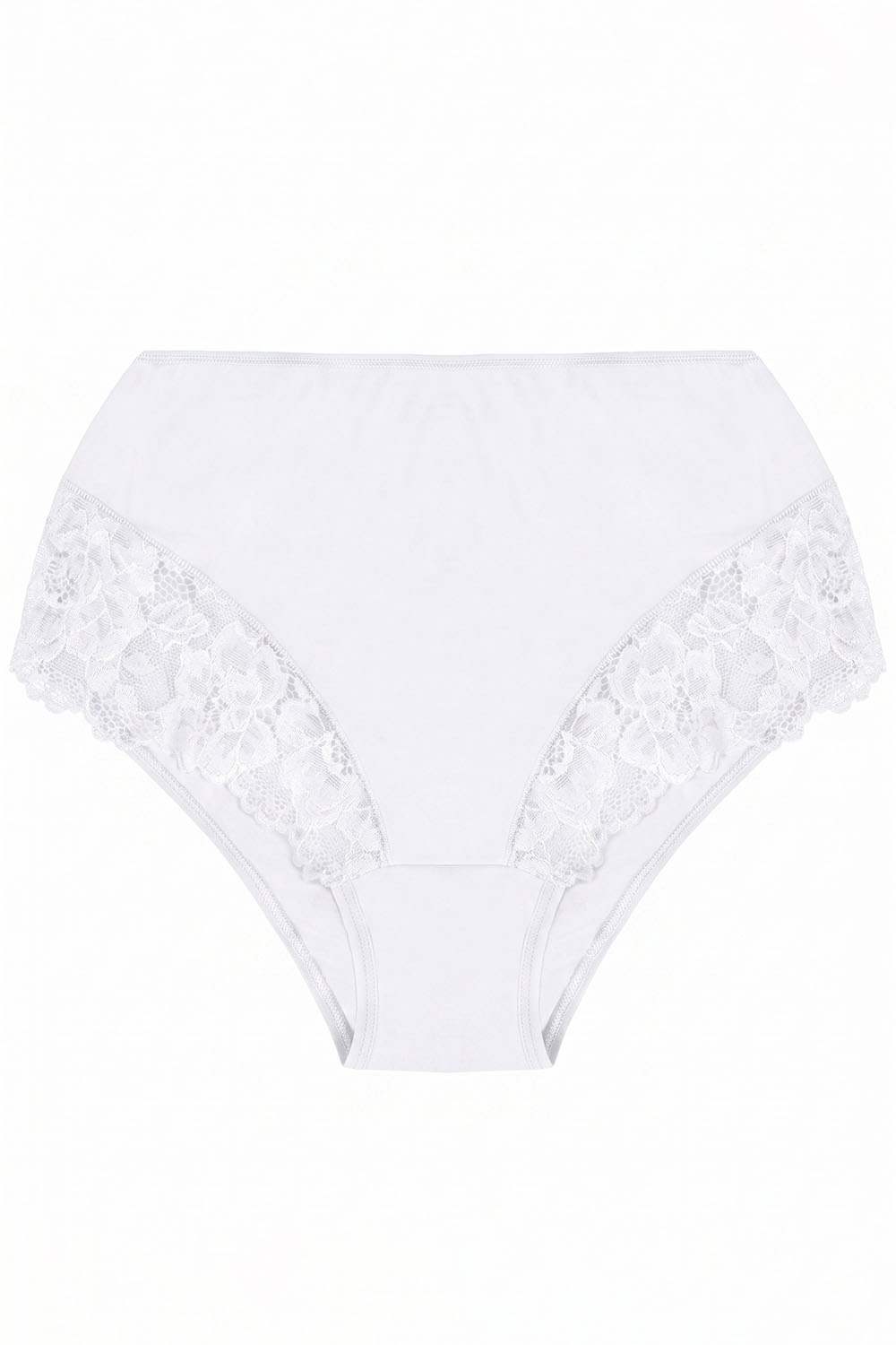 Vivisence women's smooth high waist lace briefs 4008, white