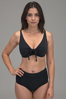 Vivisence Bikinihose Damen Bikini Unterteil Ideal Schwimmen und Sonnenbad 3002, schwarz glitzernd