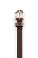 Vivisence Women's Leather Belt Slim Silver Buckle Adjustable Fit Essential P0006, brown