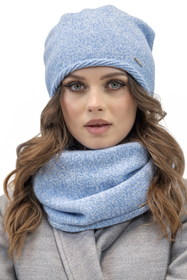 Vivisence Bonnet Femme En Laine Chaude Style Classique Hiver Automne 7087, bleu mélange