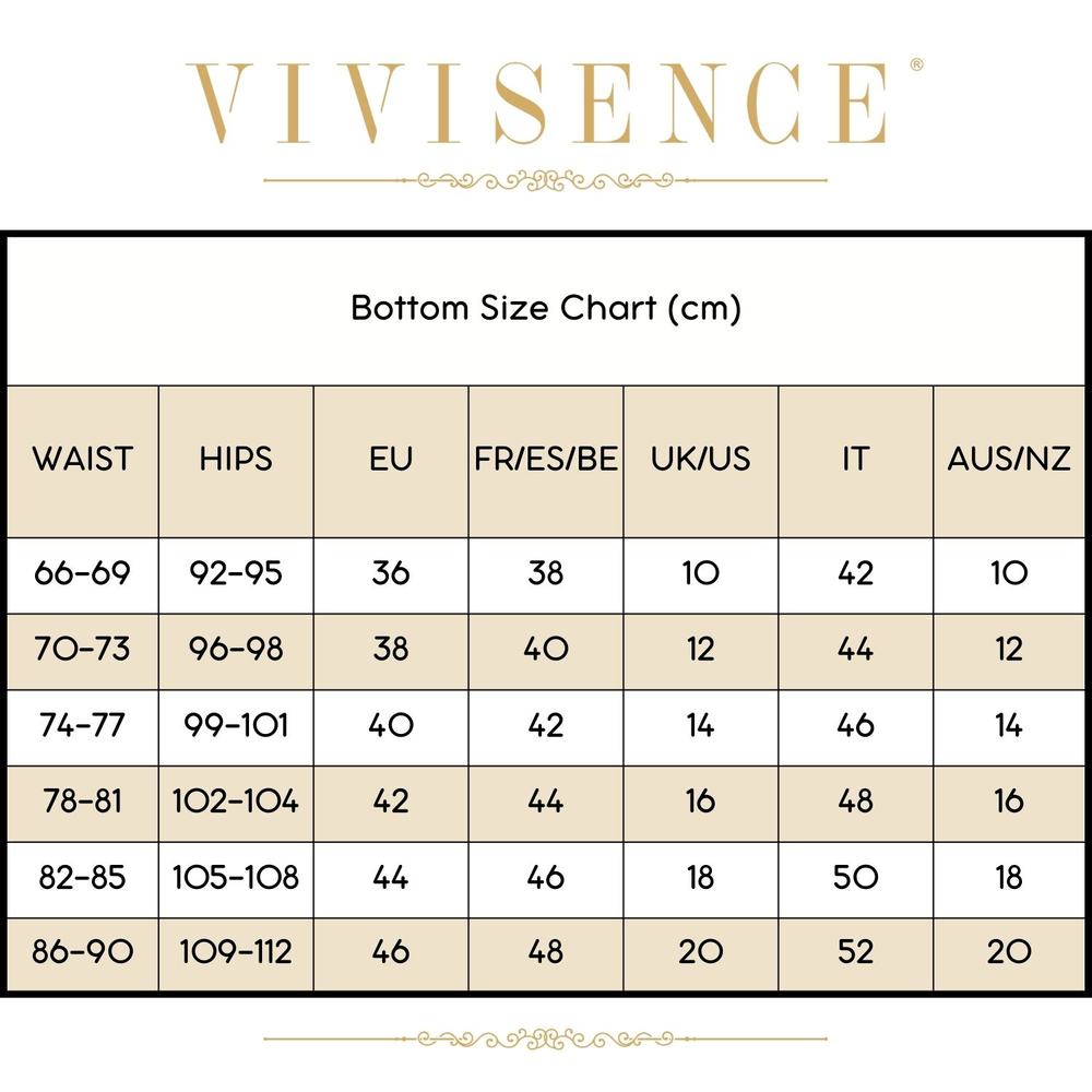 Vivisence Bikinislip Damen Faltbund Schnürung Gemustert Figurbetont 3229M, Blau