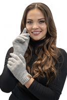 Vivisence Ensemble Hiver Chapeau Comin Gants Pour Confort Quotidien, gris clair