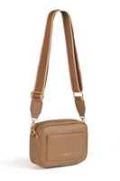 Vivisence Women's Crossbody Zipper Pocket Wide Adjustable Strap, brown