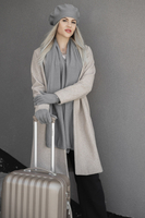 Vivisence Damen Handschuhe Winter Weichem und Warme Ideal für Kaltes Wetter 7202, hellgrau