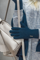 Vivisence Gants Femme En Laine Pour L’Hiver Idéal Temps Froid 7201, bleu foncé