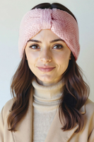 Vivisence Femme Bandeau Tricot Doux Avec Nœud Torsadé Confort Et Chaleur, rose