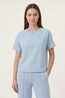 Vivisence Damen Hausanzug Zweiteiler Weiche Elastische Jersey Komfort Für Alltag, himmelblau