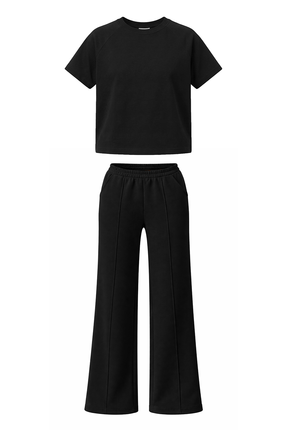 Vivisence Damen Hausanzug Zweiteiler Weiche Elastische Jersey Komfort Für Alltag, schwarz