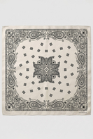 Vivisence Women Silk Scarf Square Bandana Hand Rolled Edges For Everyday, beige/black