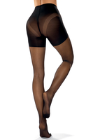 Vivisence Damen Strumpfhose 20 DEN Mit Hohem Bund Und Figurformendem Höschen Für Perfekte Silhouette Mit Fingerverstärkung Komfortable Taille, nero