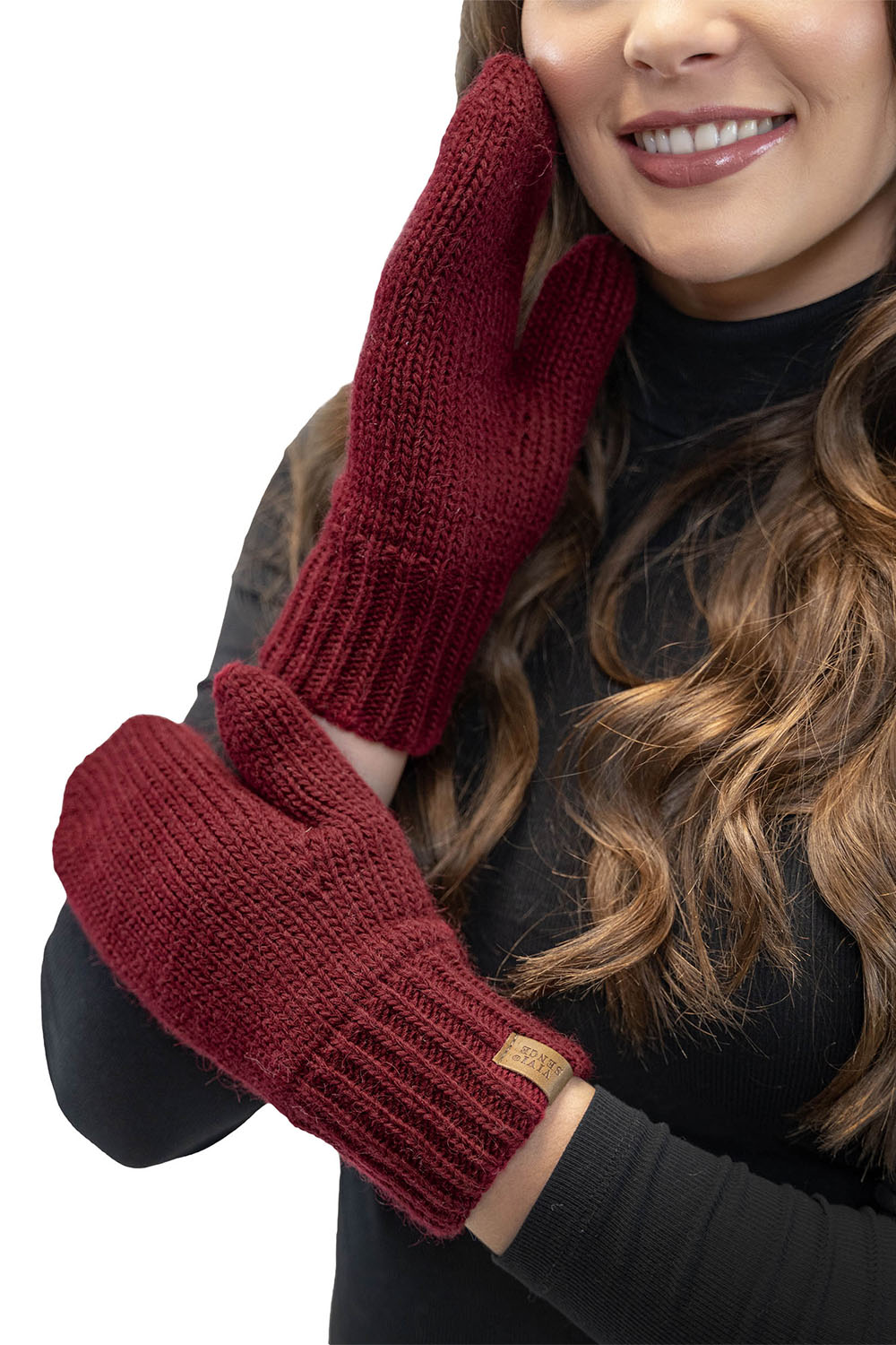 Vivisence Moufles Femme Hiver Confort Pour Les Journées Froides 7015, bordeaux