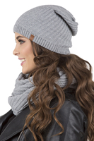 Vivisence Women's Winter Hat Extended Cut With Warm Yarn Autumn 7017, light grey