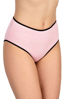 Vivisence Dame Slip Hoher Bund Voll Klassisch Unterhose Baumwolle Alltag 4017, schwarzes Gummiband:pink 5-pack