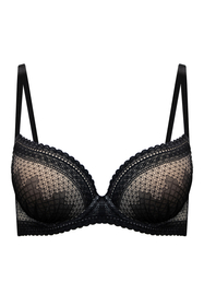 Vivisence Soutien Gorge Push Up Rembourré Bretelles Réglables 1041, beige-noir