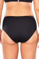 Vivisence Damen Bikini-Unterteil Hoher Bund Ideal für den Strand 3005, schwarz