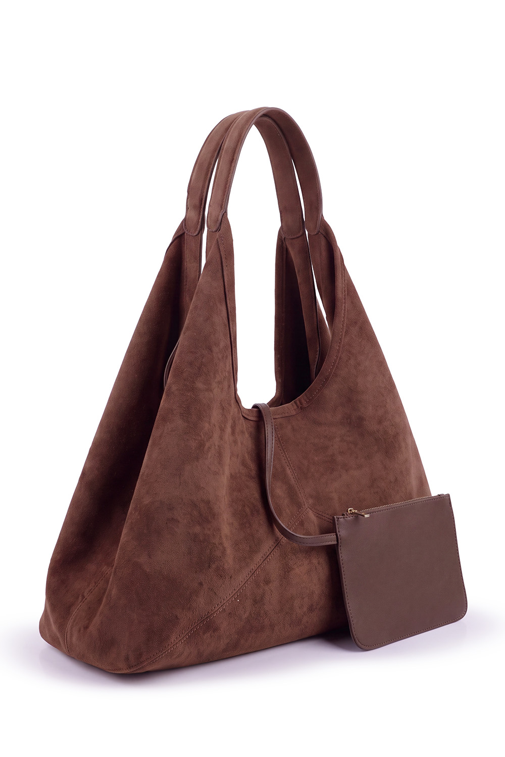 Vivisence sac à bandoulière suédine polyester femme pratique, brun