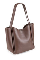 Vivisence Schultertasche Damen Magnetverschluss Alltag Komfort und Eleganz, Braun