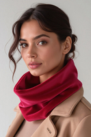 Vivisence Femme Snood Hiver Tricot Doux En Coton Confortable Chaleur Chaque Jour, rubis