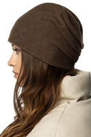 Vivisence Women's Hat Wool Pleated Fleece Lined Comfortable Everyday Winter 7085, brown