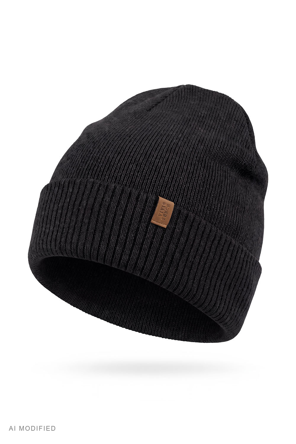 Vivisence Herren Mütze Merinowolle klassisch Beanie Winter, schwarz