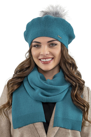 Vivisence Winter Scarf With Decorative Tie For Cold Days 7104, turquoise