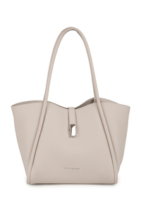 Vivisence Damen Schultertasche Mit Magnetklappe Und Kosmetiktasche Für Den Alltag, ecru
