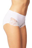 Vivisence Dame Slip Unterhose Spitze Bund Gummispitze Unterwäsche Klassisch 4008, weiß