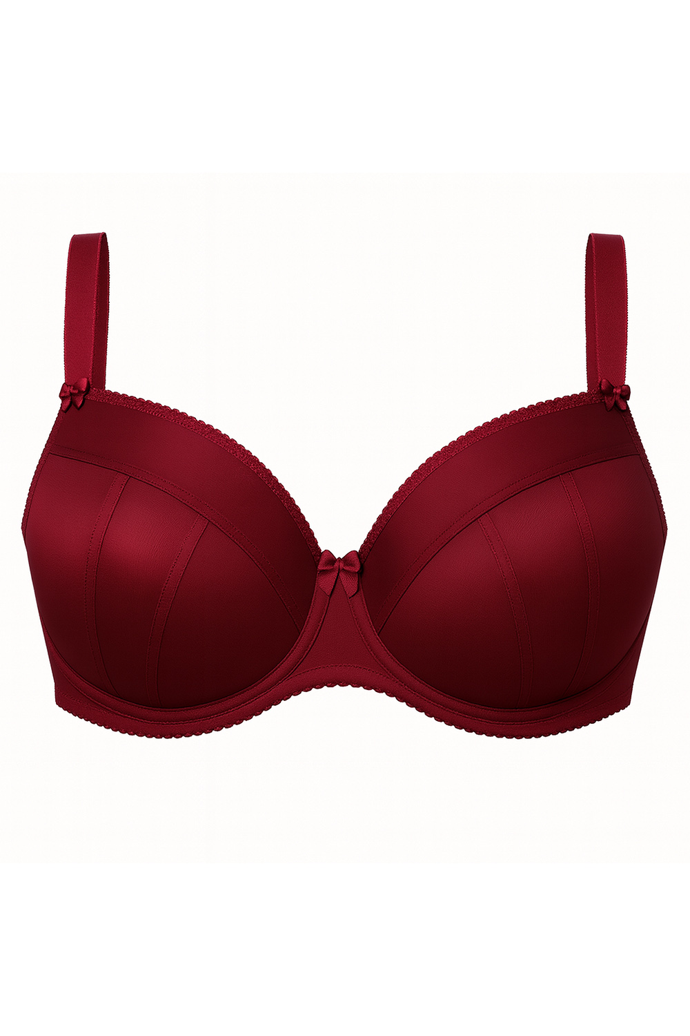 Vivisence Soft Bra Adjustable Straps Raises and Rounds the Breasts 1085, burgundy