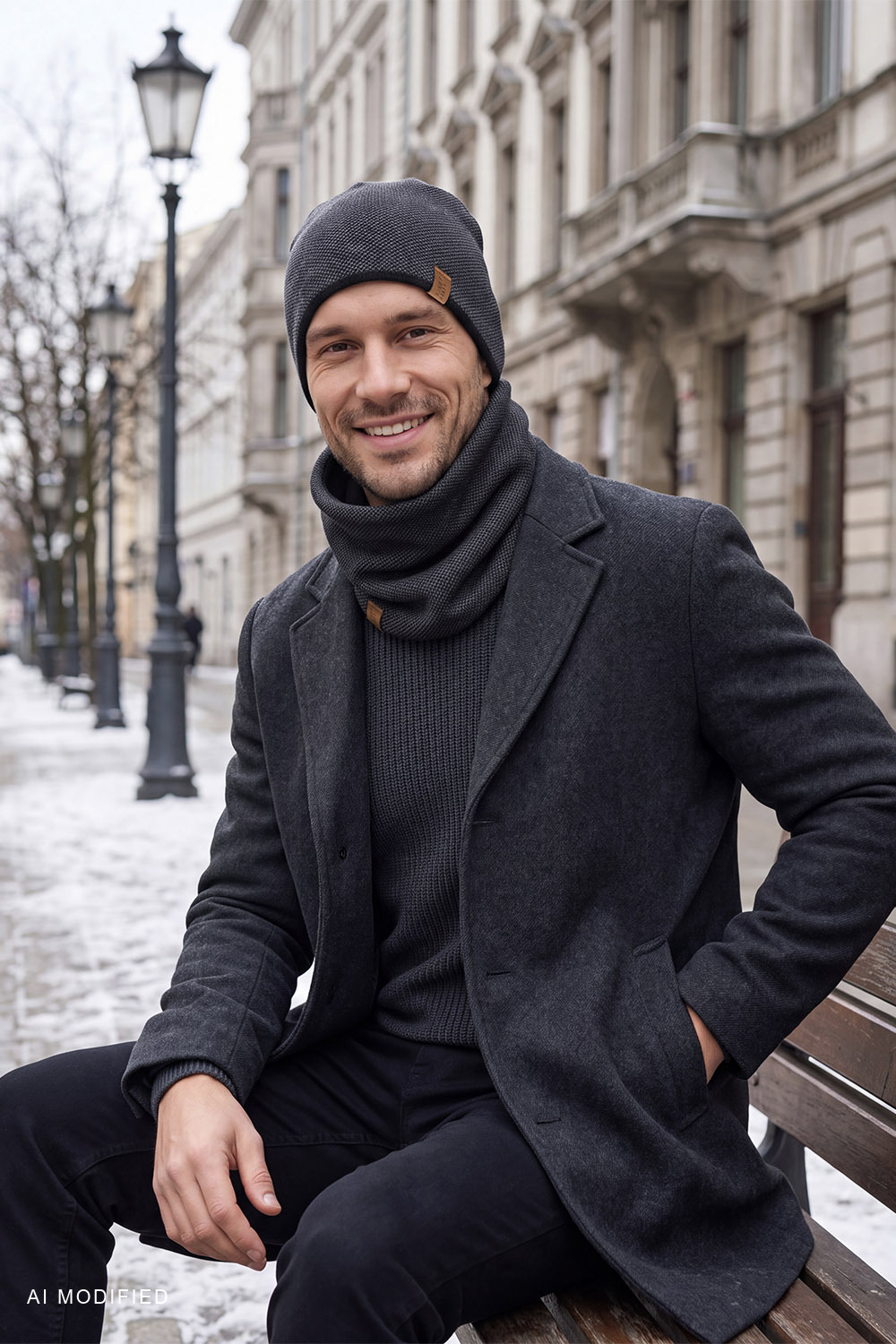 Sets Sets hat + loop scarf, Black