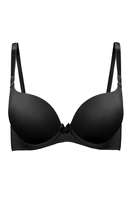 Vivisence Push Up BH Damen Mikrofaser Doppelpolsterung Hebt Und Vergrößert, schwarz 