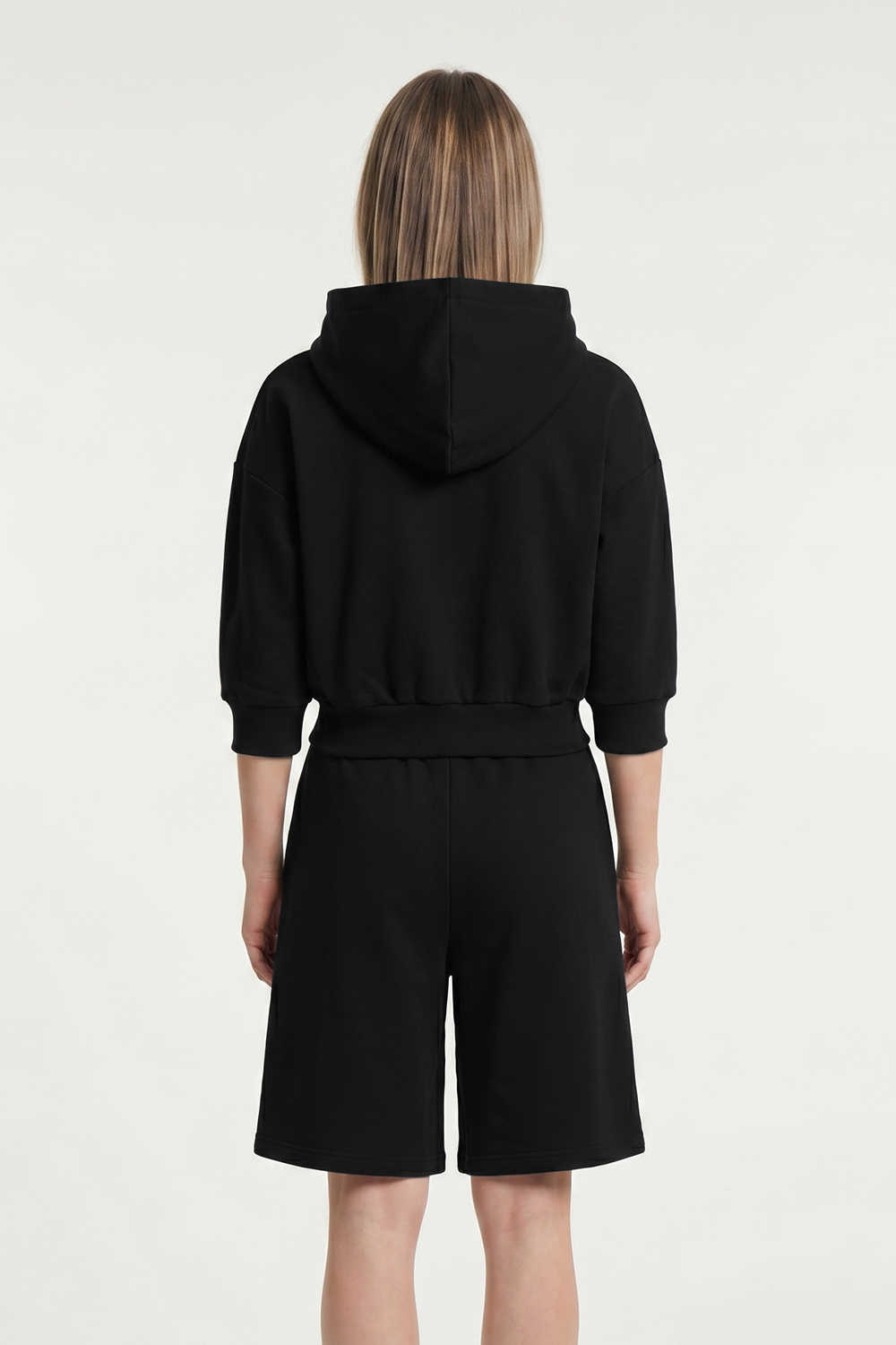 Vivisence Damen Shorts Baumwolle Stretchbund Taschen Für Den Alltag, schwarz