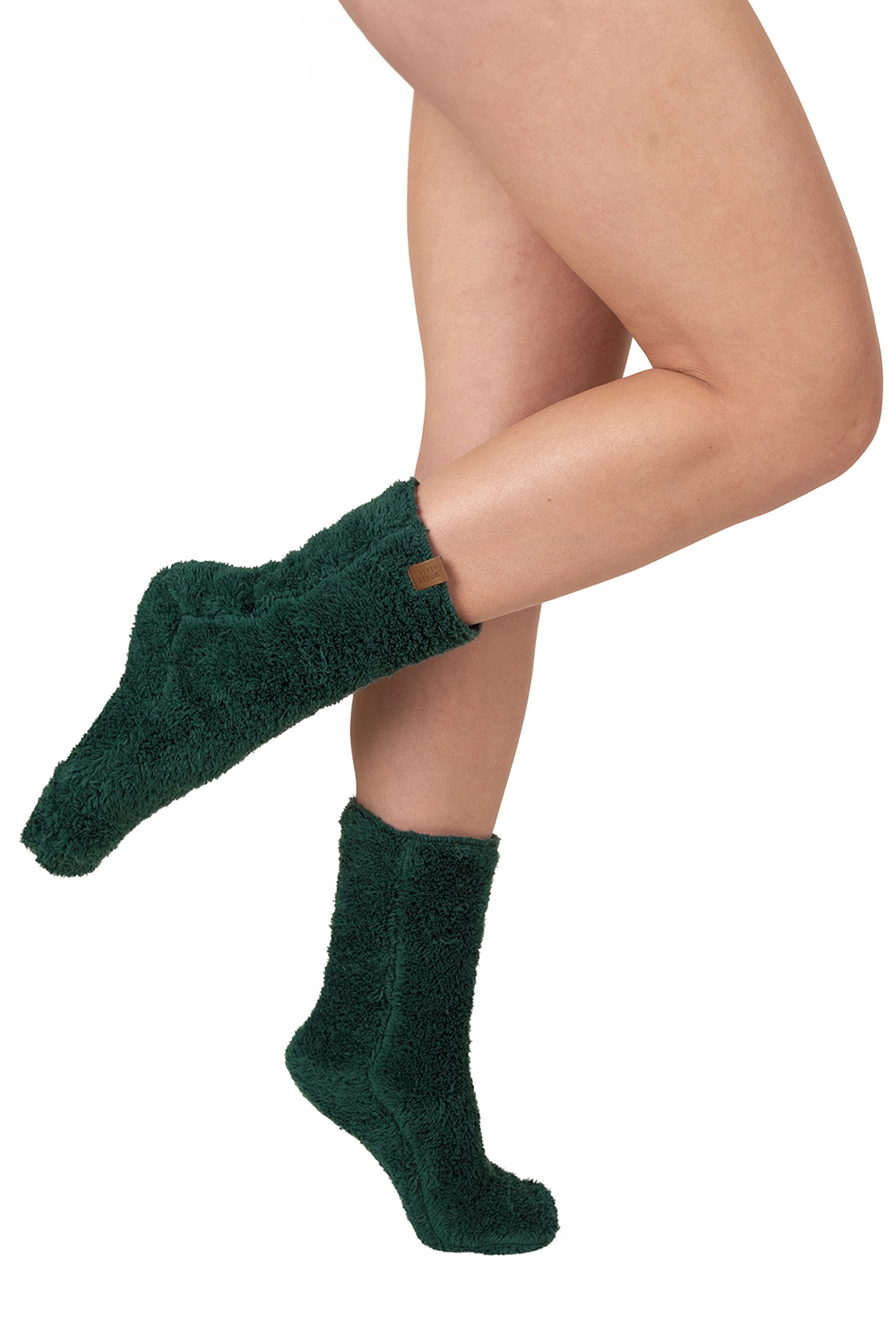 Vivisence Damen Kuschelsocken Warm Flauschig Weich Für Winter Zuhause 8302, Flaschengrün