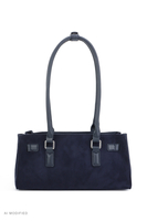 Vivisence Shoulder Bag for Women Polyester Suede Effect Everyday Handbag, dark blue