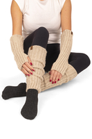 Vivisence Femme Gants Hiver Tricot Maille Extensible Douce Chaleur Confort, beige