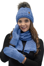 VIVISENCE Damen Winter Schal Wärmt Schenkt Komfort für Kalte Wintertage 7015S, Denim