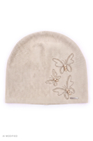 Vivisence bonnet long femme laine viscose élégant strass perles, beige